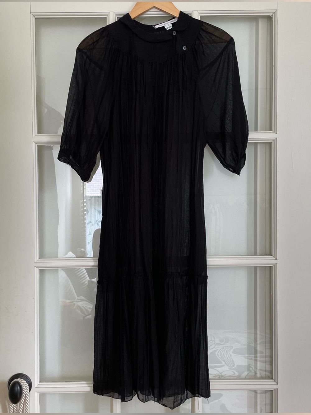 Diane von Furstenberg sheer black midi maxi dress women's 8